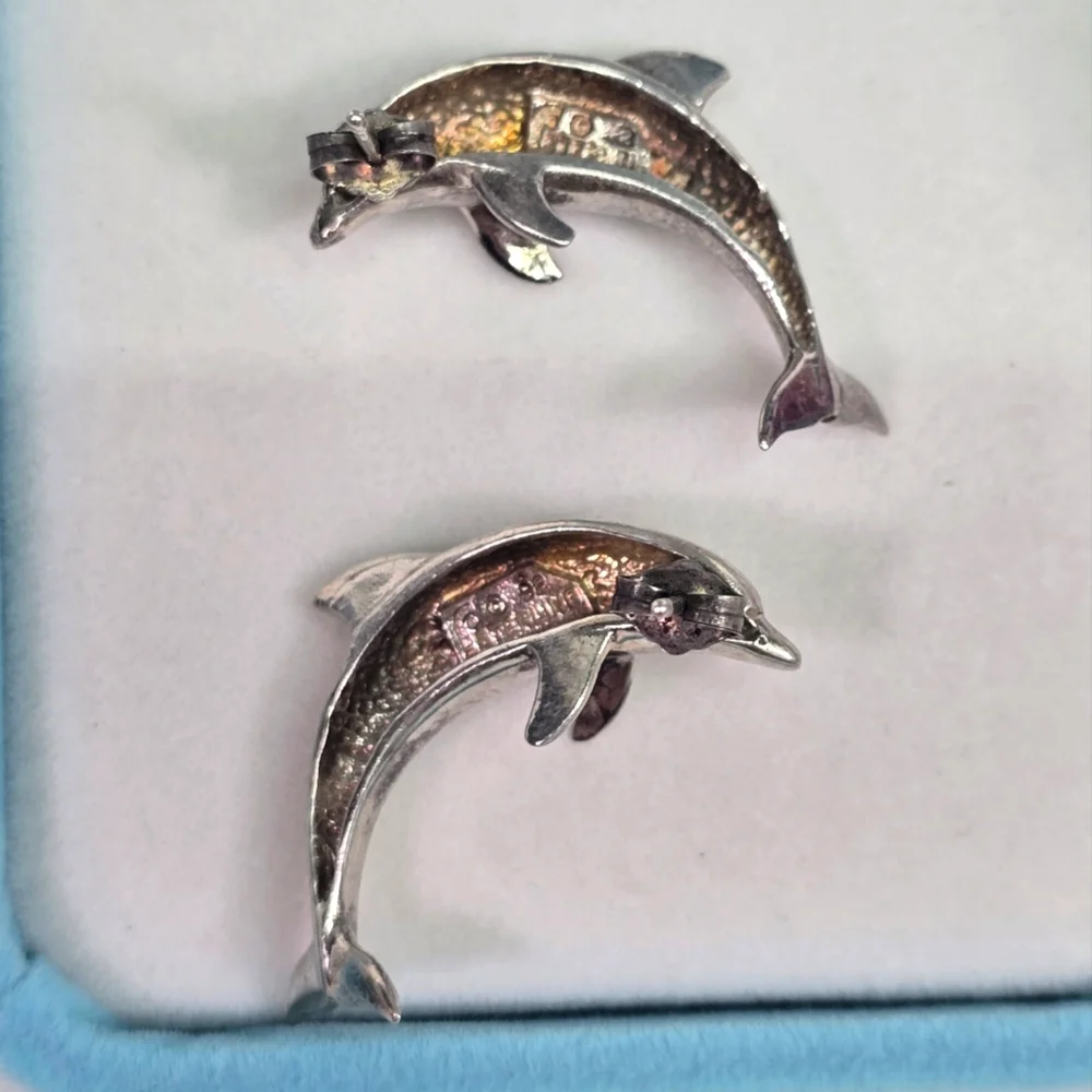 Sterling Silver Dolphin Earrings